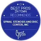 Best Pros in Town recommends Spinal Stenosis and Disc Center
